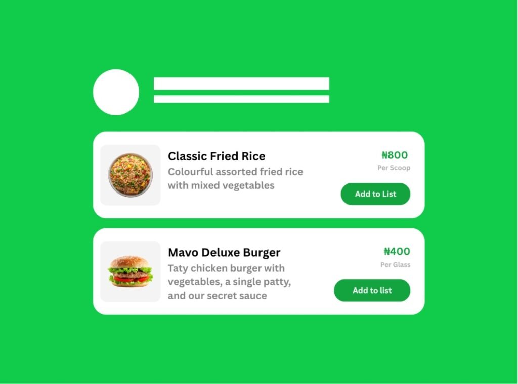 menu online - online menu on Menuyard features